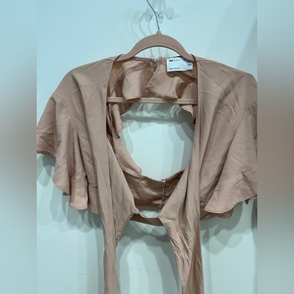 ASOS Light Pink Front Tie Up Top - Picture 3 of 5